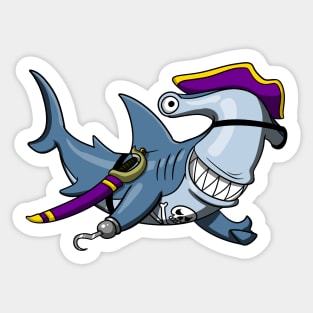 Hammerhead Shark Pirate Sticker